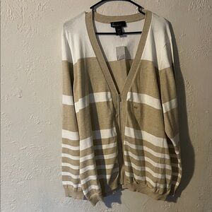 Lane Bryant  Tan and White Cardigan